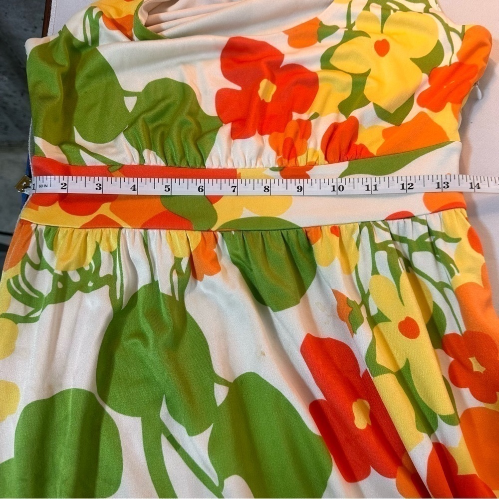 Tommy Bahama women’s dress sleeveless colorful bold floral stretchy orange green - Picture 4 of 9